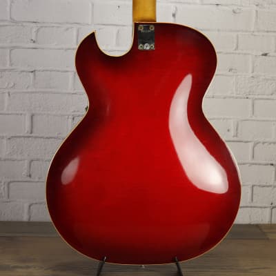 Galanti (Guild) Hollowbody Electric Guitar c1969 Red Burst w/Chip Case #201124 image 4