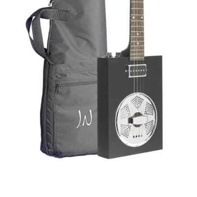 J.N. Guitars 4 String Cigar Box Acoustic/Electric Resonator Guitar w/ Gig Bag (CASK-PUNCHCOAL) - Cask Coal image 1