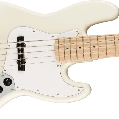 Squier Affinity Series™ Jazz Bass® V, Maple Fingerboard, White Pickguard, Olympic White-CYKF23000949 image 4