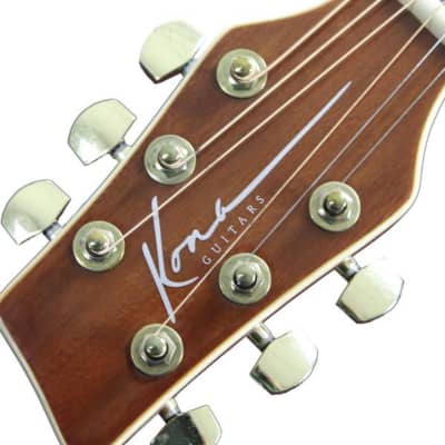 Kona K1E Left Handed Dreadnought Acoustic Electric Guitar, Natural image 5