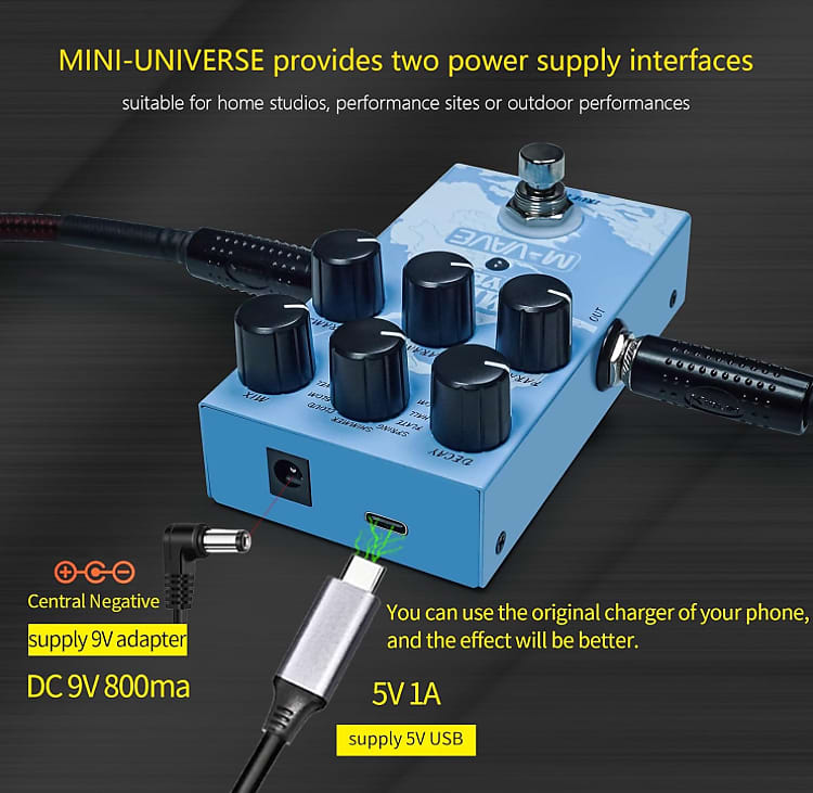 M-VAVE MINI UNIVERSE Reverb シマーリバーブ M-vave Mini Universe Digital Reverb Pedal 9 Reverb Effects
