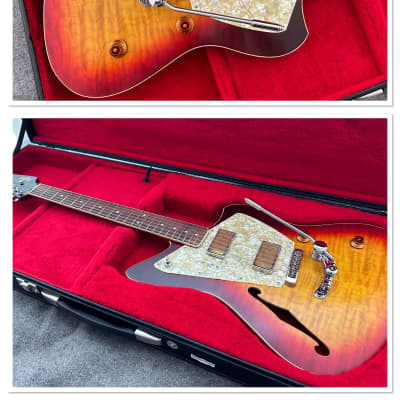 2022 Rufini Montefalco Aged Cherry Sunburst Nitro Stainless Steel Frets AAA Quilt Curly Maple Top AAA Birdseye Neck Duesenberg Vibrato MINT image 19