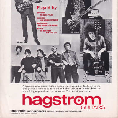 1968 HAGSTROM 8 STRING BASS VINTAGE FULL PAGE ADVERT for sale
