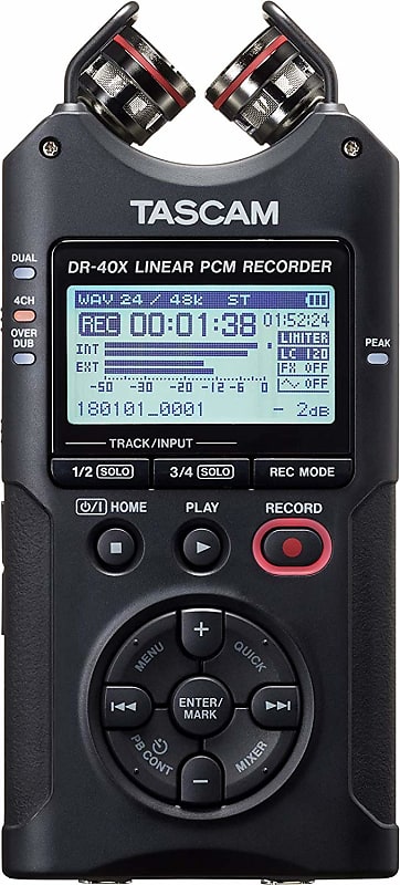 Tascam - DR-40X - Four-Track Audio Recorder with USB Audio