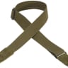 Levy's MC8-GRN 2" Basic Cotton Guitar/Bass Strap w/ Leather Ends - Green