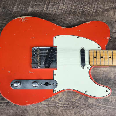 MyDream Partcaster Custom Built - Fiesta Red Relic'Art Bare Knuckles image 3