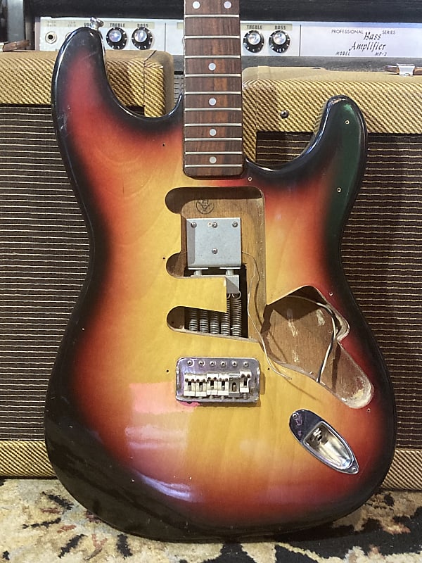 Electra “Lawsuit Era” S-Style Doublecut PROJECT Stratocaster Style Husk 1970s - Sunburst image 1