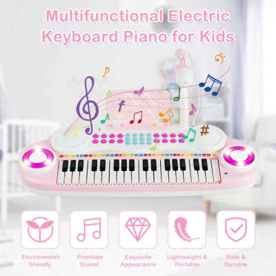 Other Multifunctional 37 Electric Keyboard Piano with Microphone 2023 - Light Pink image 8