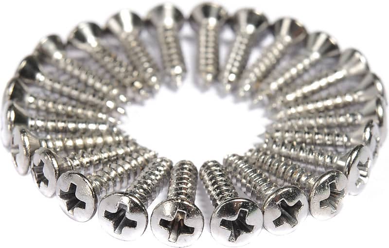 Fender Pickguard Screws Chrome Plated 24 Pack Free Shipping image 1