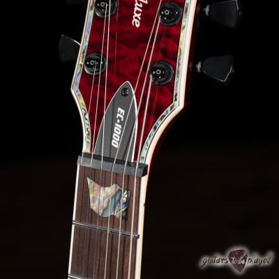 ESP LTD EC-1000 LH Quilted Maple EMG Left-Handed Guitar – See Thru Black Cherry image 5