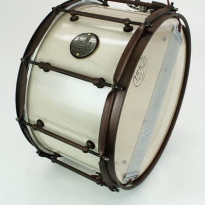 HHG Drums 14x8 Maple Stave Snare, Antique White Pearl Lacquer imagen 1