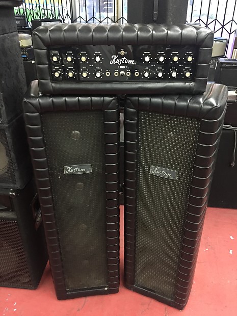 Kustom 100 Black Tuck and Roll 4 channel Pa Complete System 1960 s Black