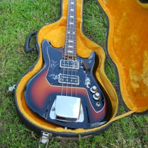 Vintage 60s Domino Teisco EB-120 Bass Guitar, Japan, 2 Pickup, Plays EXC, OHSC!! Free USA Shipping! image 2