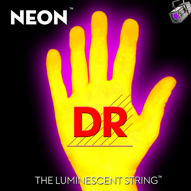 DR Neon Phosphorescent Yellow HiDef Light Electric Guitar Strings 9-42 image 1
