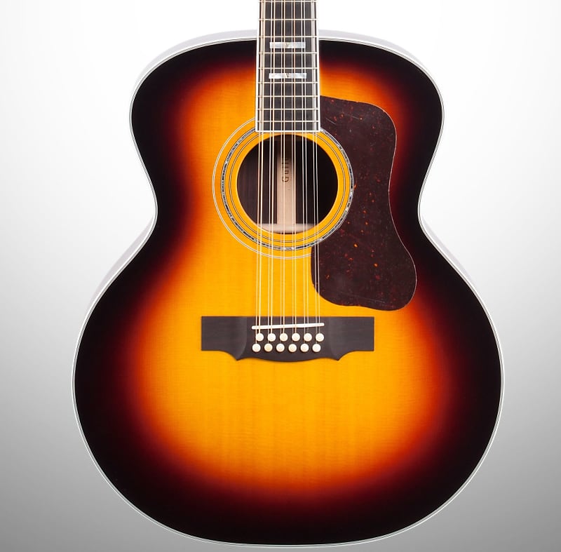 Guild F-512 12-String Acoustic Guitar (with Case), Antique Burst image 1