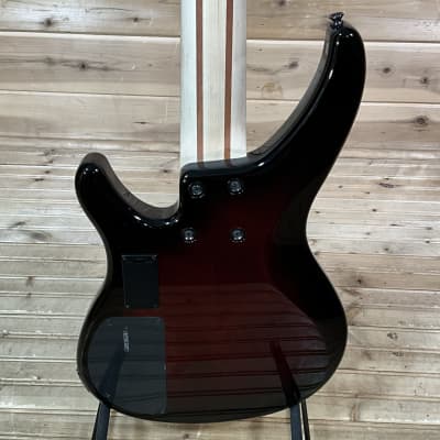 Yamaha TRBX605FM 5-String Electric Bass Guitar - Dark Red Burst image 4