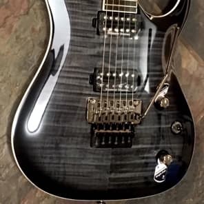 Washburn Parallaxe PXS20FRTBB  Trans Black Flame Top Electric Guitar w/Floyd Rose Demo Video Inside image 1