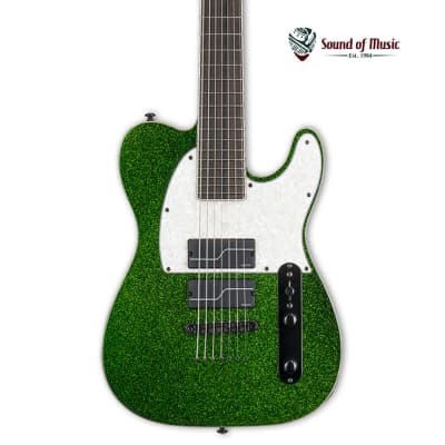 ESP LTD SCT-607B Stephen Carpenter 7-String Baritone Electric Guitar W/Case - Green Sparkle image 1