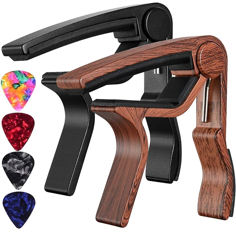  UGY® Capo Guitar Capo for Acoustic and Electric Guitars, Guitar  Capo or Ukulele Capos - Black with 5 Picks : Musical Instruments