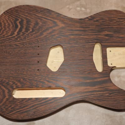 Unfinished Telecaster 1 Piece Poplar Body 2 Piece Book Matched Wenge Top Standard Tele Pickup Routes image 1