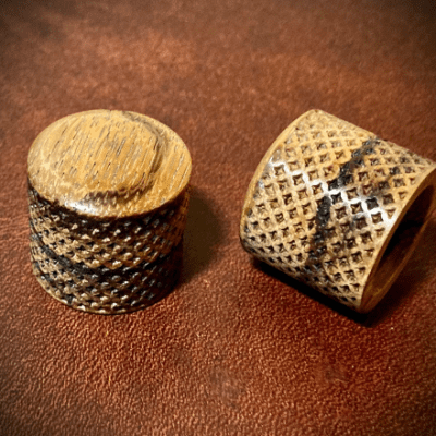 Van Dyke-Harms Set of 2 Knobs, Zebrawood, Wood, Telecaster,Heavy Knurled, Custom, Strat, Gibson image 3