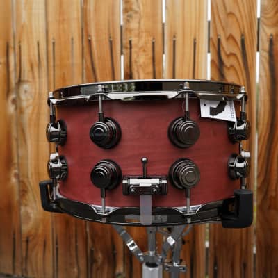 DW USA Collectors Series 7 x 14" Pure Cherry HVLT Shell 20-Lug Snare Drum w/ Black Nickel Hdw. (2023) image 3