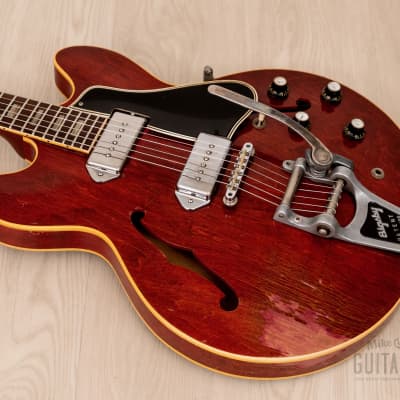 1966 Gibson ES-330 TDC Vintage Hollowbody Guitar Cherry w/ Lollar P-90s, Bigsby & Case image 12