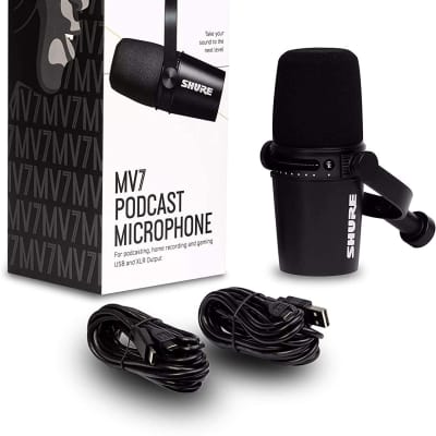Shure MV7 Podcast Dynamic Microphone w/ USB & XLR - Black - MV7-K-U image 1