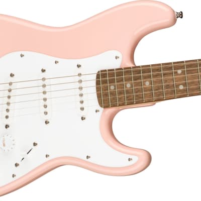 Squier Mini Stratocaster Junior Electric Guitar, Laurel Fingerboard, Shell Pink image 4