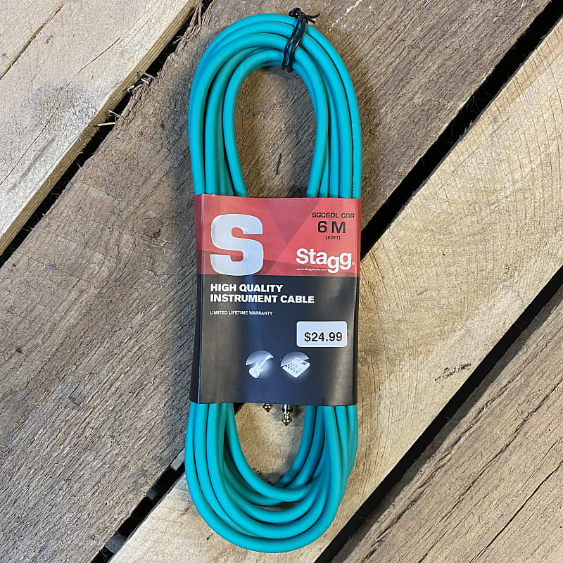 Stagg SGC6DL CGR 6M/20' High Quality Instrument Cable Green Reverb