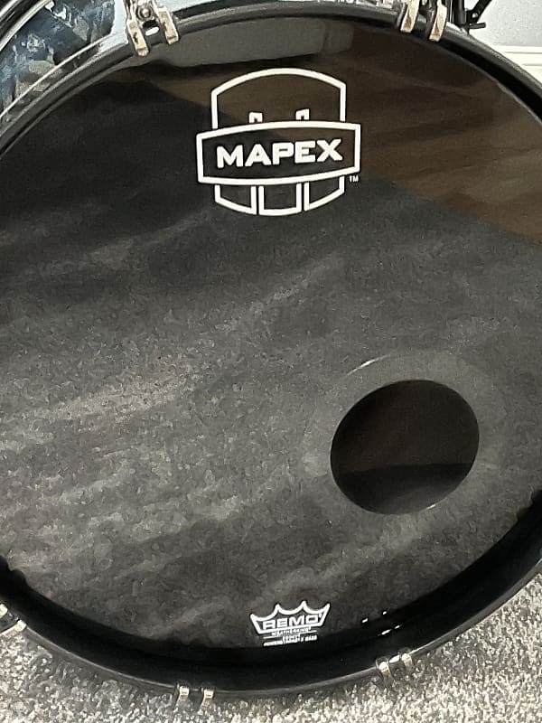 22” REMO Bass Drum HeadsPorted/Ebony Black MAPEX Reverb