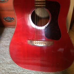 1982 Cherry Guild D25 Acoustic Guitar w/OHSC. Westerly USA image 1