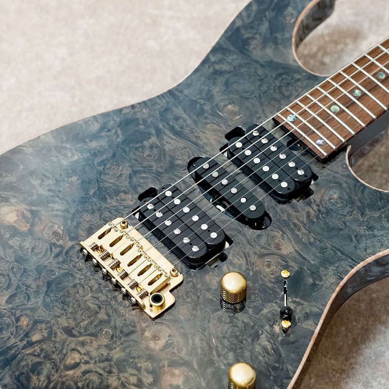 T's Guitars DST-Pro 24 Mahogany Limited 5A Burl Maple -Trans Black- [Made  in Japan]