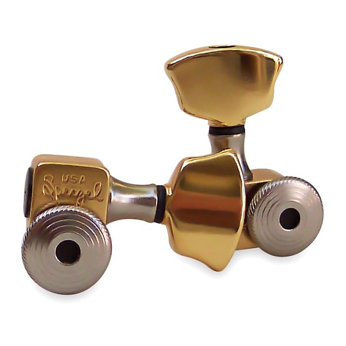 Sperzel Accent Trim Lock Tuners, 3 Per Side, Gold with Nickel Accents Gold image 1