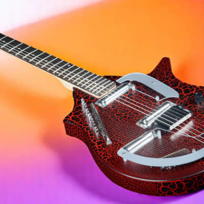 Brand New Danelectro Coral Electric Sitar – Red Crackle | 6+13 Strings | Lipstick Pickups | Gotoh Bridge image 11
