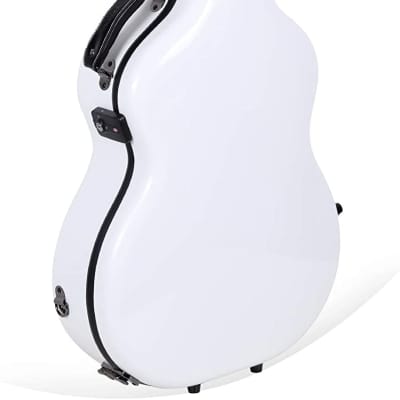 Crossrock Cases Molded Strong Fiberglass Hard Case For Acoustic Dreadnought Guitars in White for sale