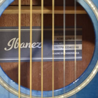 Ibanez AEWC32FM Acoustic-Electric Guitar Indigo Sunset Fade - Pro Setup image 8