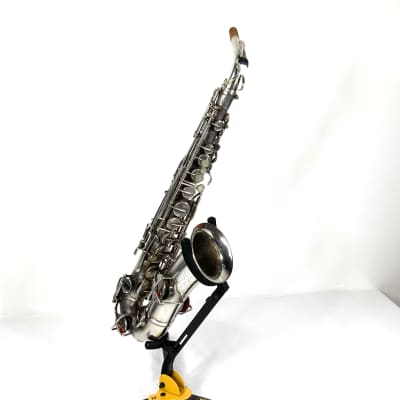 Vintage The Buescher True Tone Low Pitch 1925-26 Alto Saxophone - Matte Silver image 2