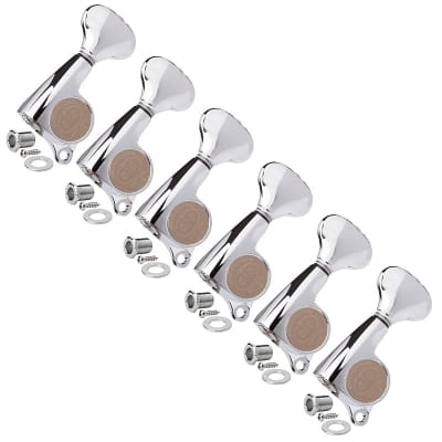 Gotoh Midsize 510 3+3 Guitar Tuners with Metal Knobs - Chrome | Reverb