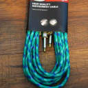 Stagg SGC6VT Vintage Tweed 6M 20' Guitar Instrument Signal 1/4" Cable GR Green