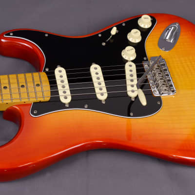 ~MINT~ Fender Rarities Flame Ash Top Stratocaster Plasma Red Burst ~Like NEW~ Bird's-eye Maple Neck image 8