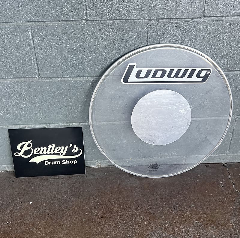 Vintage Ludwig 22" Rockers Silver Dot Clear Bass Drum Head Reverb