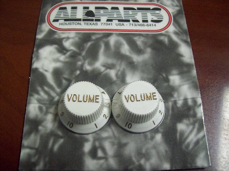 Volume Knobs (2) For Strat, USA Split Shaft - WHITE image 1