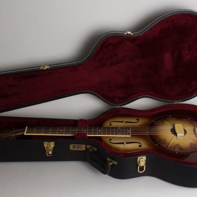 National  Triolian Resophonic Guitar (1932), ser. #2890W, black tolex hard shell case. image 10