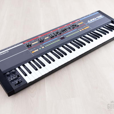 1985 Roland Juno-106 Vintage Analog Synthesizer, Serviced 120v w/ Case
