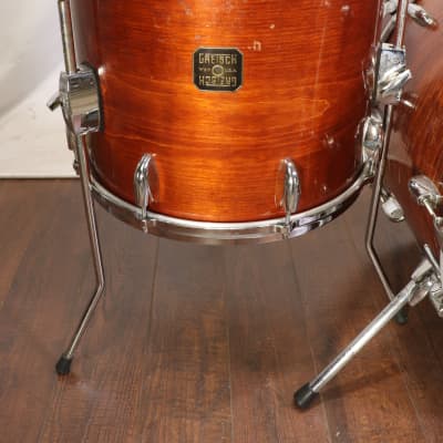 Gretsch USA Walnut 3pc Drum Set Kit Vintage 1970's image 9