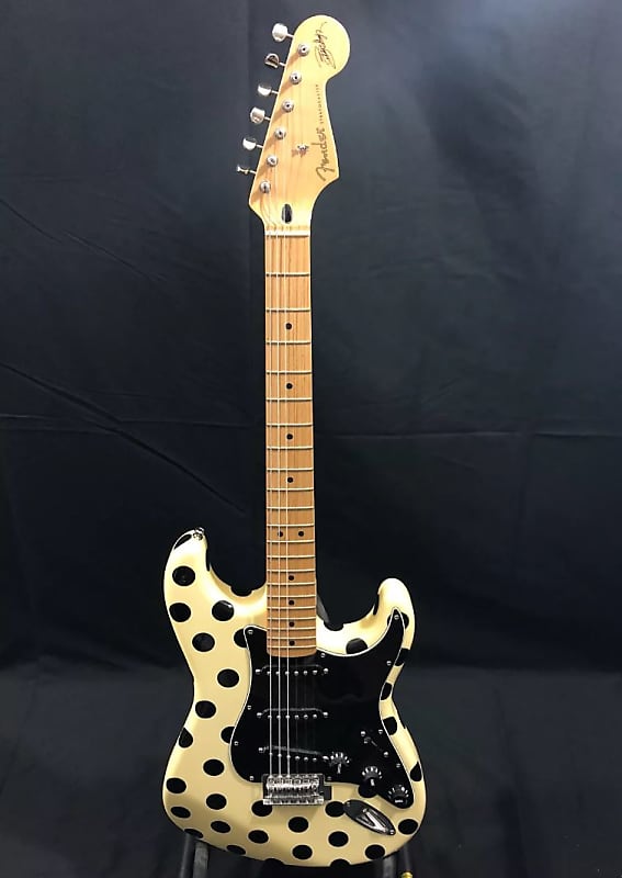 Fender Buddy Guy Stratocaster White With Black Dots 90s Reverb 5498