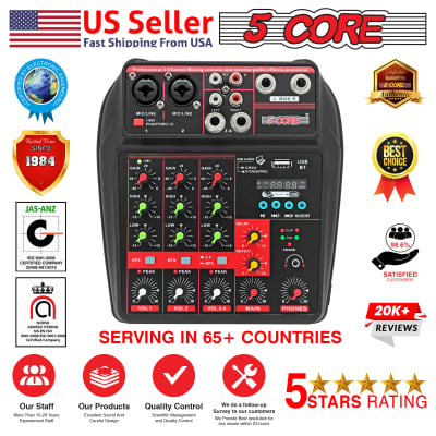5 Core Audio Mixer DJ Mixer 4 Channel Sound Board w Built-in Effects & USB Bluetooth Audio Interface Music Mixer Professional Music Recording Equipment  MX 4CH image 13
