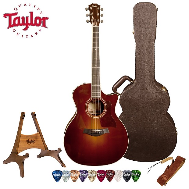Taylor Guitars 714ce with Deluxe Brown Taylor Hardshell Case and Taylor Pick, Strap and Stand Bundle image 1