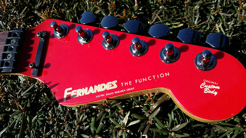 Fernandes the Function Neck 24.75 Conversion Red Headstock ESP Tuners Strathead Floyd Rose nut image 1